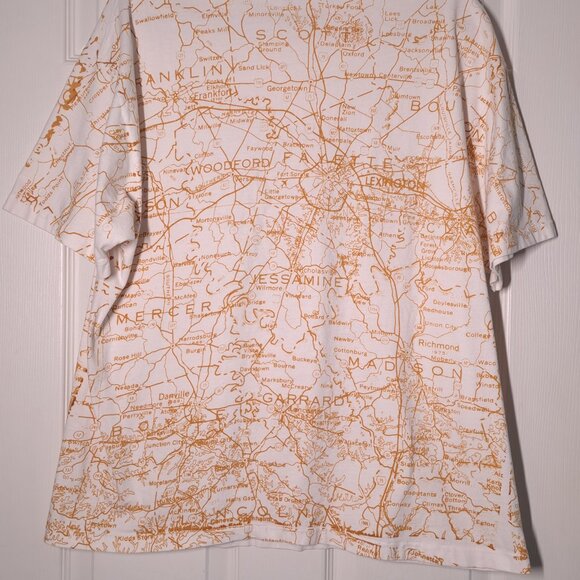 VINTAGE Kentucky The Great Outdoors Map USED Shirt (XL, Single Stitch, AOP) - Picture 7 of 7